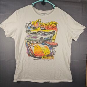 Chemistry Corvette Classics Graphic T-Shirt Mens Large White GM Licensed Chevy